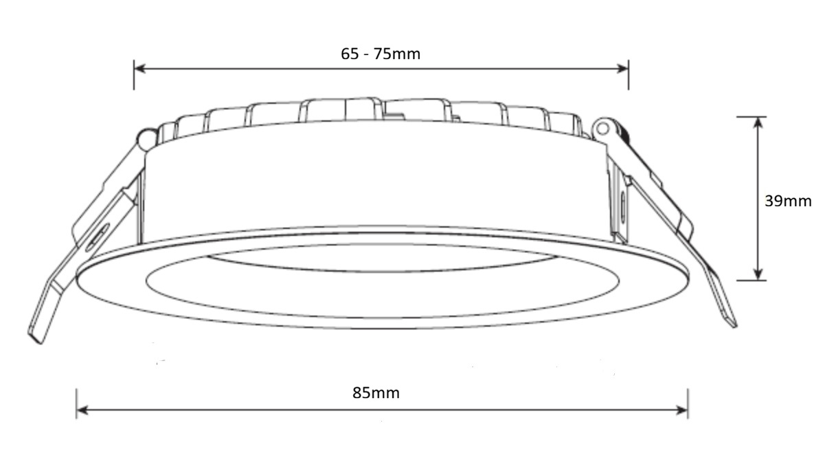Einbau-Downlight 85 weiß 6W 230VAC 3000K/4000K/5700K ON/OFF