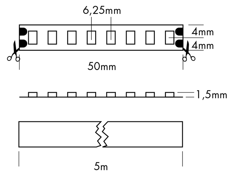 LED Streifen 800 24VDC 50W blau 5m Rolle