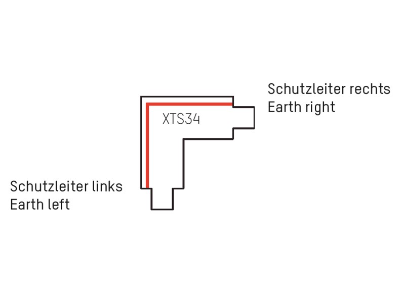 L-Verbinder 3PH links XTS34-2 schwarz
