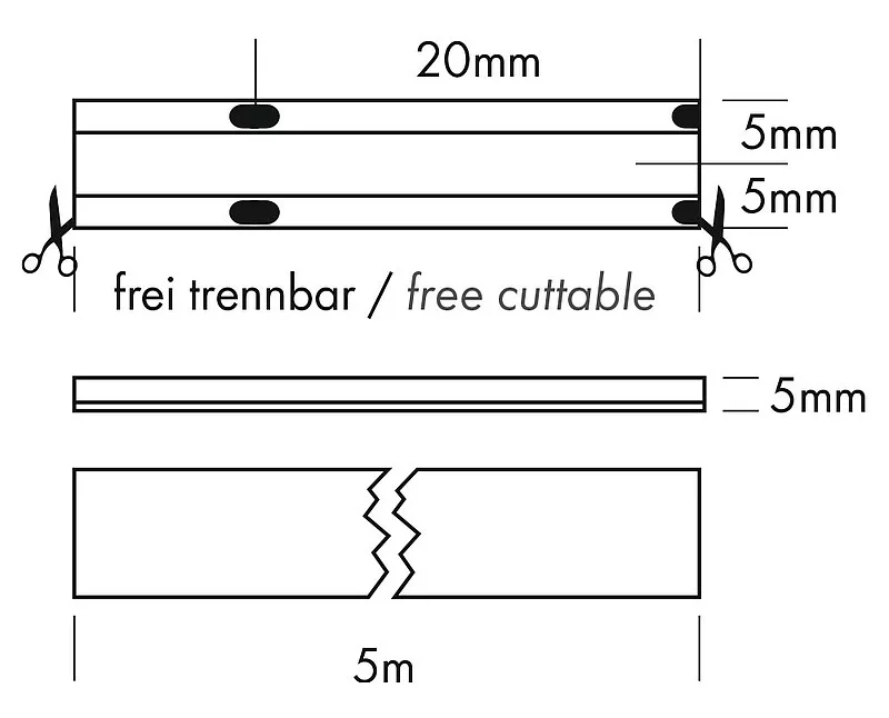 LED Streifen IP65 SPOTLESS FC 24VDC 60W 4000K Rolle 5m