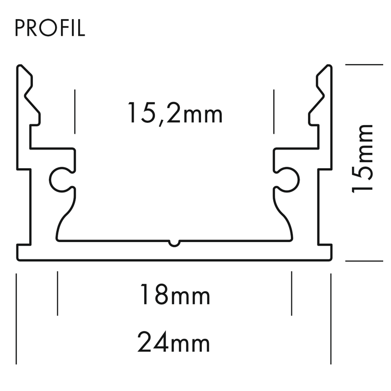 LED Profil M-LINE LOW alu 2m