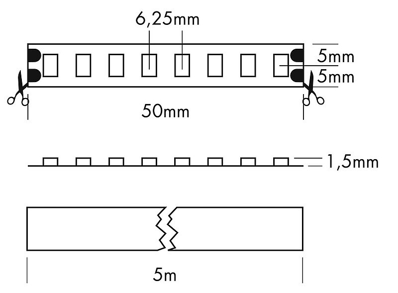 LED Streifen 800 HE+ 24VDC 20W/m 3000K Rolle 20m