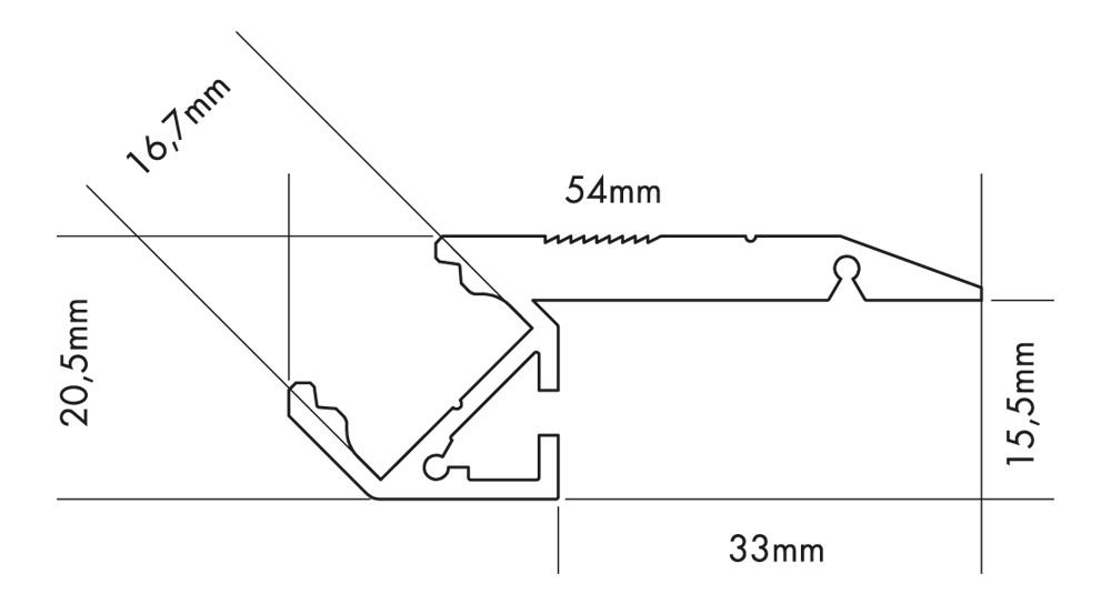 Treppenstufenprofil S-LINE STEP UP 3m