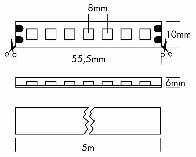 LED Streifen IP65 WELLNESS 24VDC 50W 2400K Rolle 5m