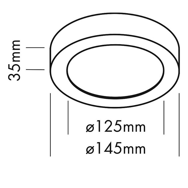 Aufbauleuchte MOON 145 schwarz 8W 230VAC 2700K/3000K/4000K