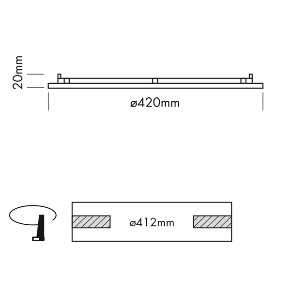 LED Panel 420 weiß 38W 230VAC 4000K DALI DIM