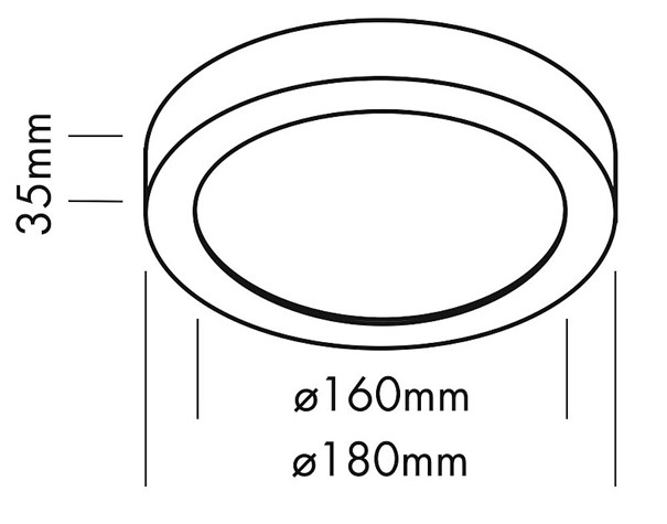 Aufbauleuchte MOON 180 weiss 14W 230VAC 2700K/3000K/4000K