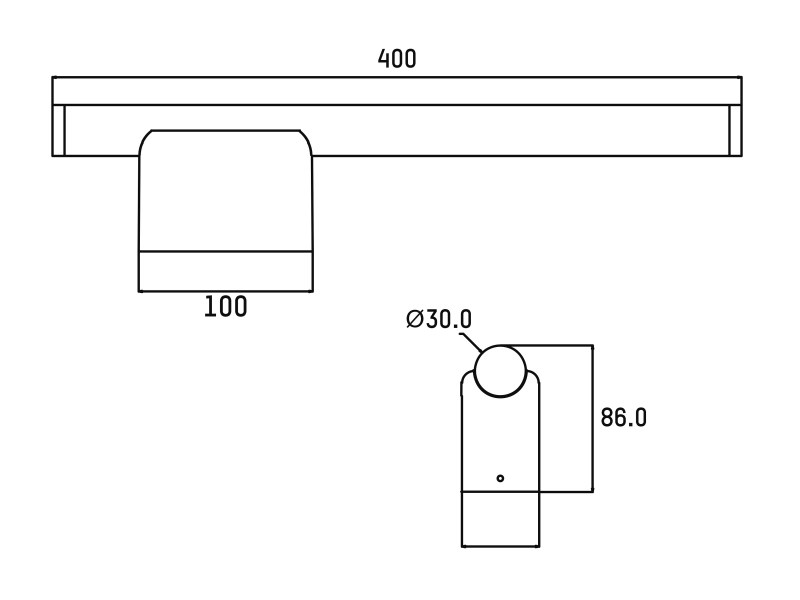 Wandleuchte VINA UP schwarz 8,5W 230VAC 2700K/3000K ON/OFF