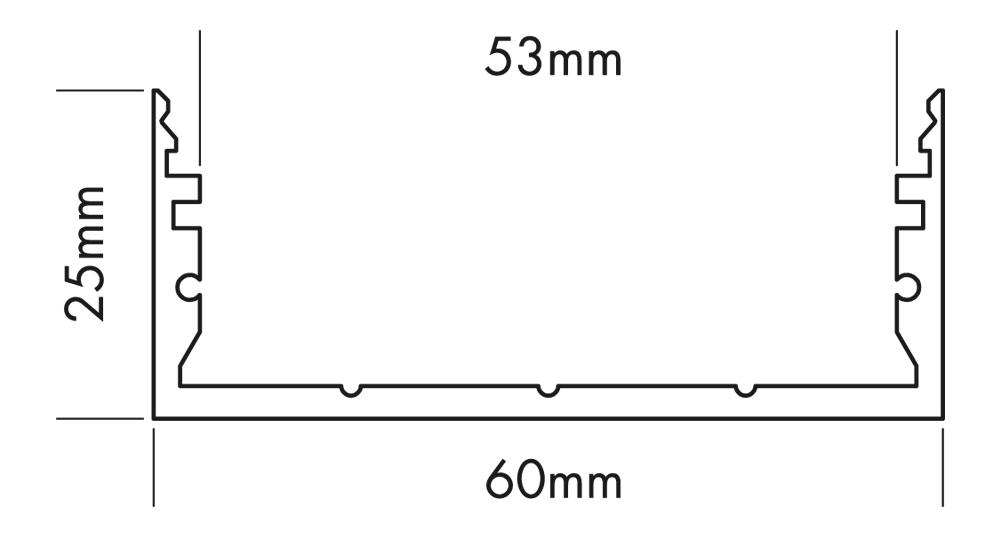 LED Profil L-LINE LOW schwarz 3m