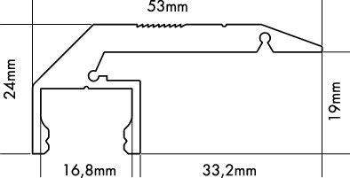Treppenstufenprofil S-LINE STEP DOWN weiss 3m