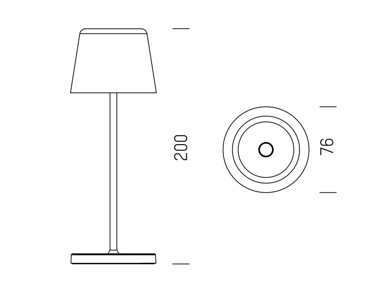 Tischleuchte AESTA MINI weiß 2W 3,7VDC, 2200-2700K, inkl. Akku TOUCH DIM