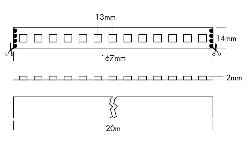 LED Streifen XTEND RGB 48VDC 200W Rolle 20m