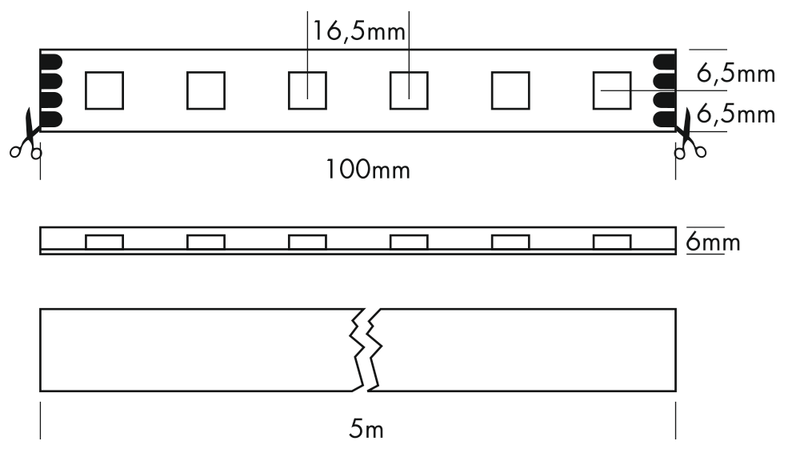 LED Streifen IP65 HD RGB 24VDC 72W Rolle 5m