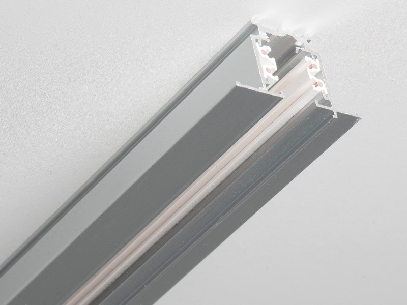 3-ph. Stromschiene Einbau GLOBAL grau 3m