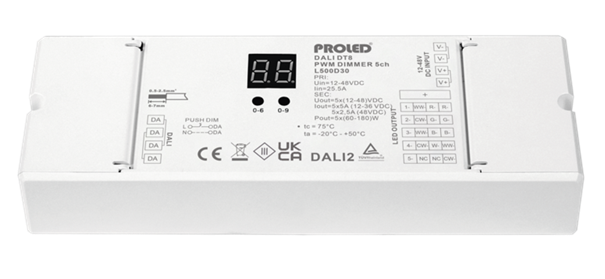 PWM Dimmer 5-Kanal 5x5A DALI