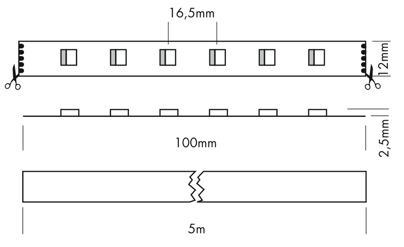LED Streifen RGBW 4-IN-1 24VDC 96W 6500K Rolle 5m