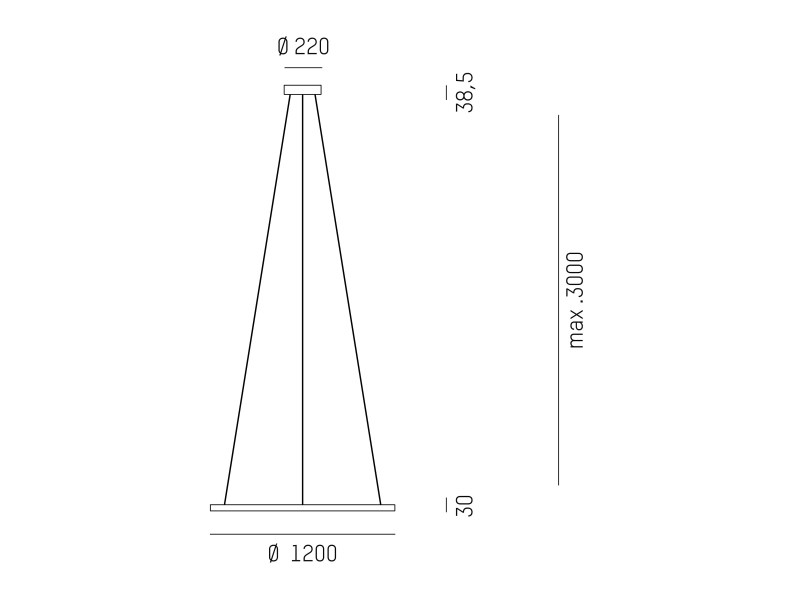 Pendelleuchte PERFORA XL schwarz 65W 230VAC 2700K/3000K DALI DIM