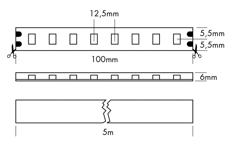 LED Streifen IP65 400E 24VDC 17,5W 2700K Rolle 5m