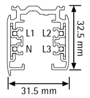 3-ph. Stromschiene Aufbau GLOBAL weiss 2m