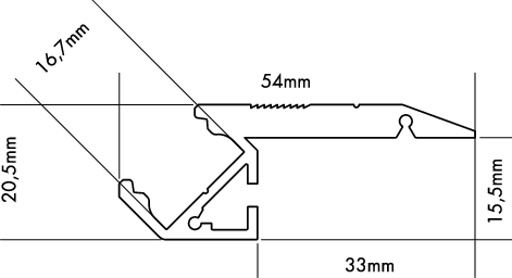 Treppenstufenprofil S-LINE STEP UP weiss 3m