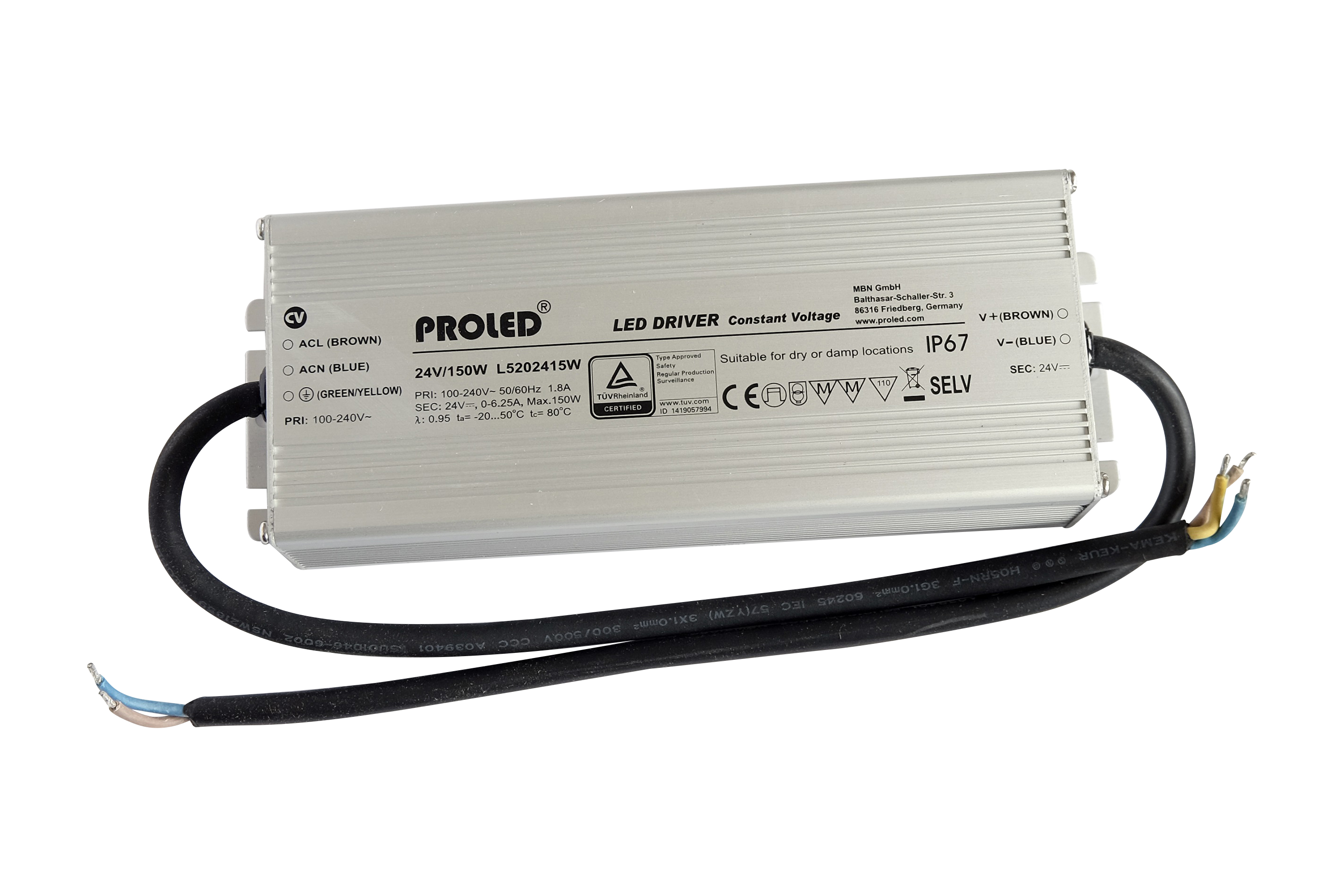 Schaltnetzteil 24VDC 240W IP67