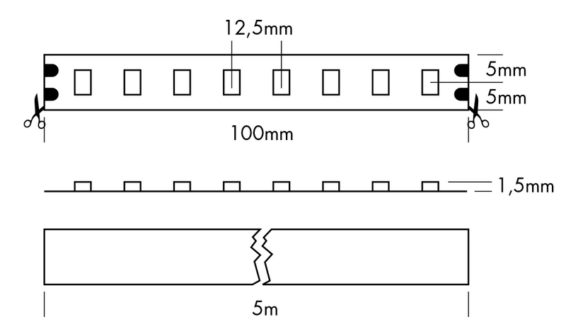 LED Streifen 400 HE+ 24VDC 72W 3000K Rolle 20m