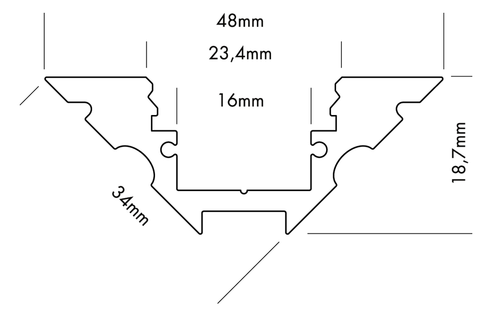 LED Profil M-LINE CORNER weiss 3m