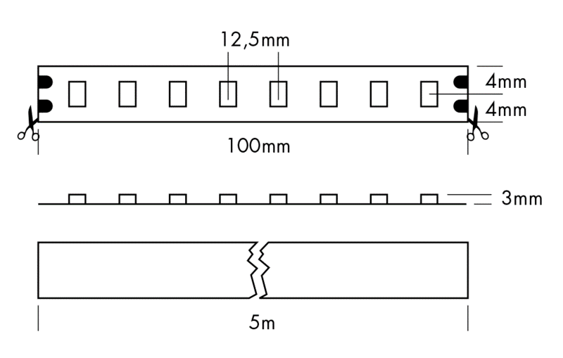 LED Streifen IP53 400 24VDC 25W 2400K Rolle 5m