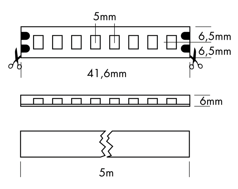 LED Streifen IP65 FOOD 24VDC 72W FRUIT Rolle 5m