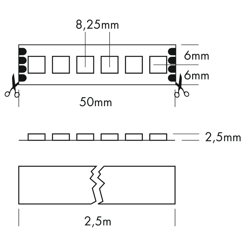 LED Streifen HD+ RGB 24VDC 72W Rolle 2,5m