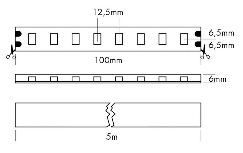 LED Streifen IP65 400 HE+ 24VDC 72W 2400K Rolle 5m