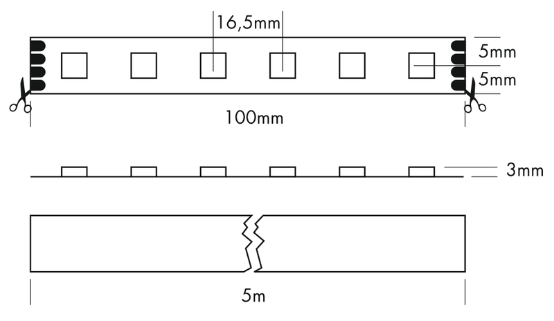 LED Streifen IP53 HD RGB 24VDC 72W Rolle 5m