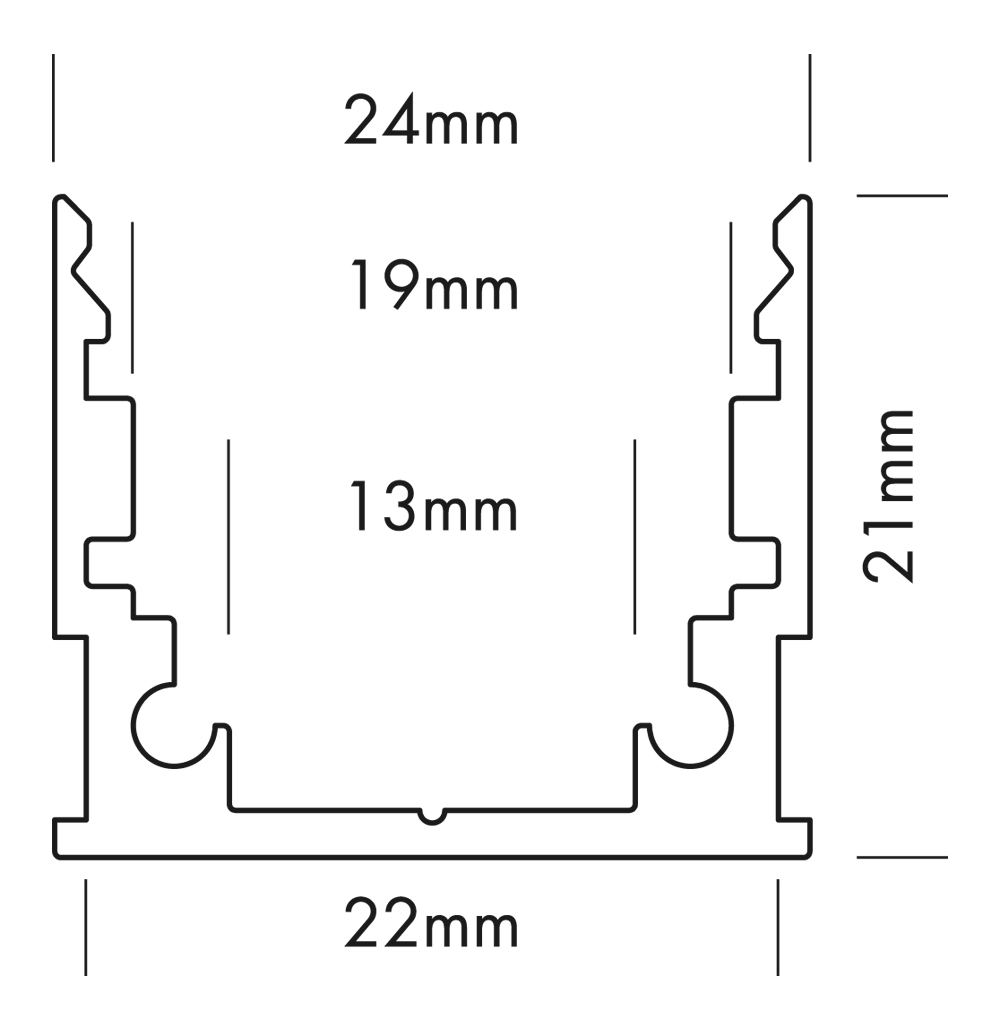 LED Profil M-LINE STD schwarz 3m