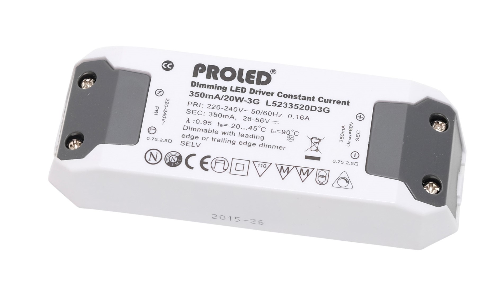 Konstantstrom Netzteil 350mA 20W TRIAC DIM