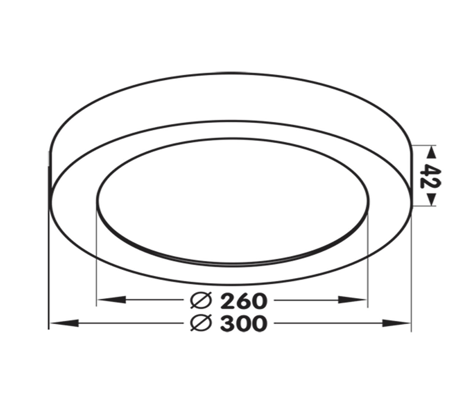 Aufbauleuchte MOON 300 weiss 24W 230VAC 2700K/3000K/4000K
