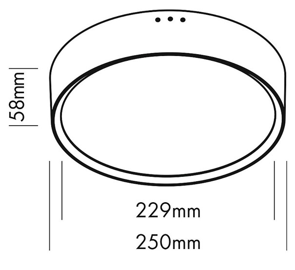 Aufbauleuchte MOON 250 schwarz 12W 230VAC 3000K TRIAC DIM - Notlicht