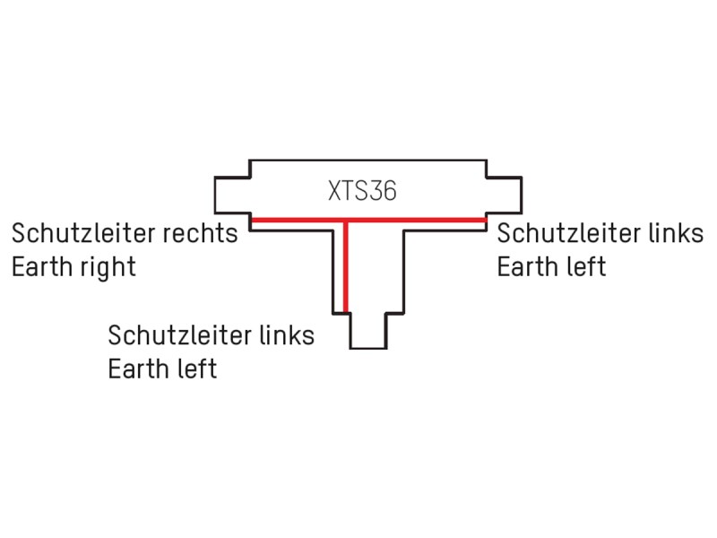 T-Verbinder 3PH rechts Außen XTS36-1 grau