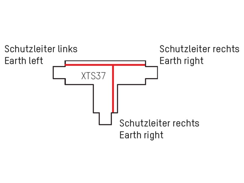 T-Verbinder 3PH links Innen XTS37-2 schwarz