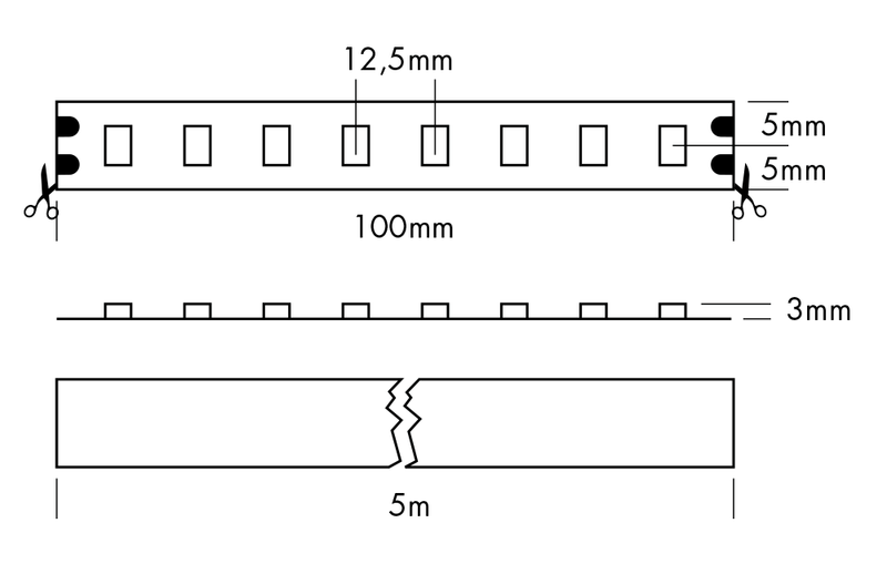 LED Streifen IP53 400 HE+  24VDC 72W 6000K Rolle 5m