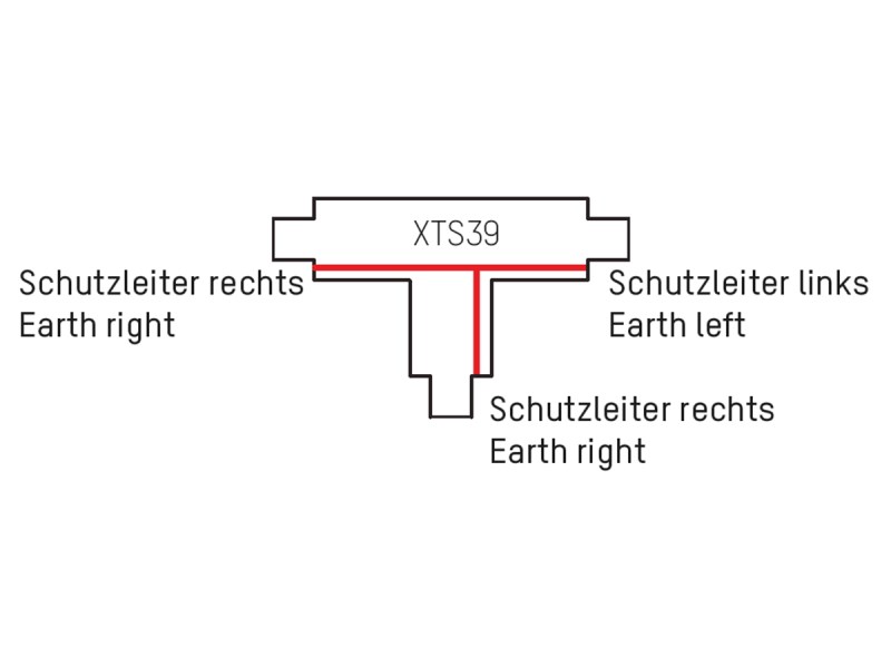 T-Verbinder 3PH links Außen XTS39-2 schwarz