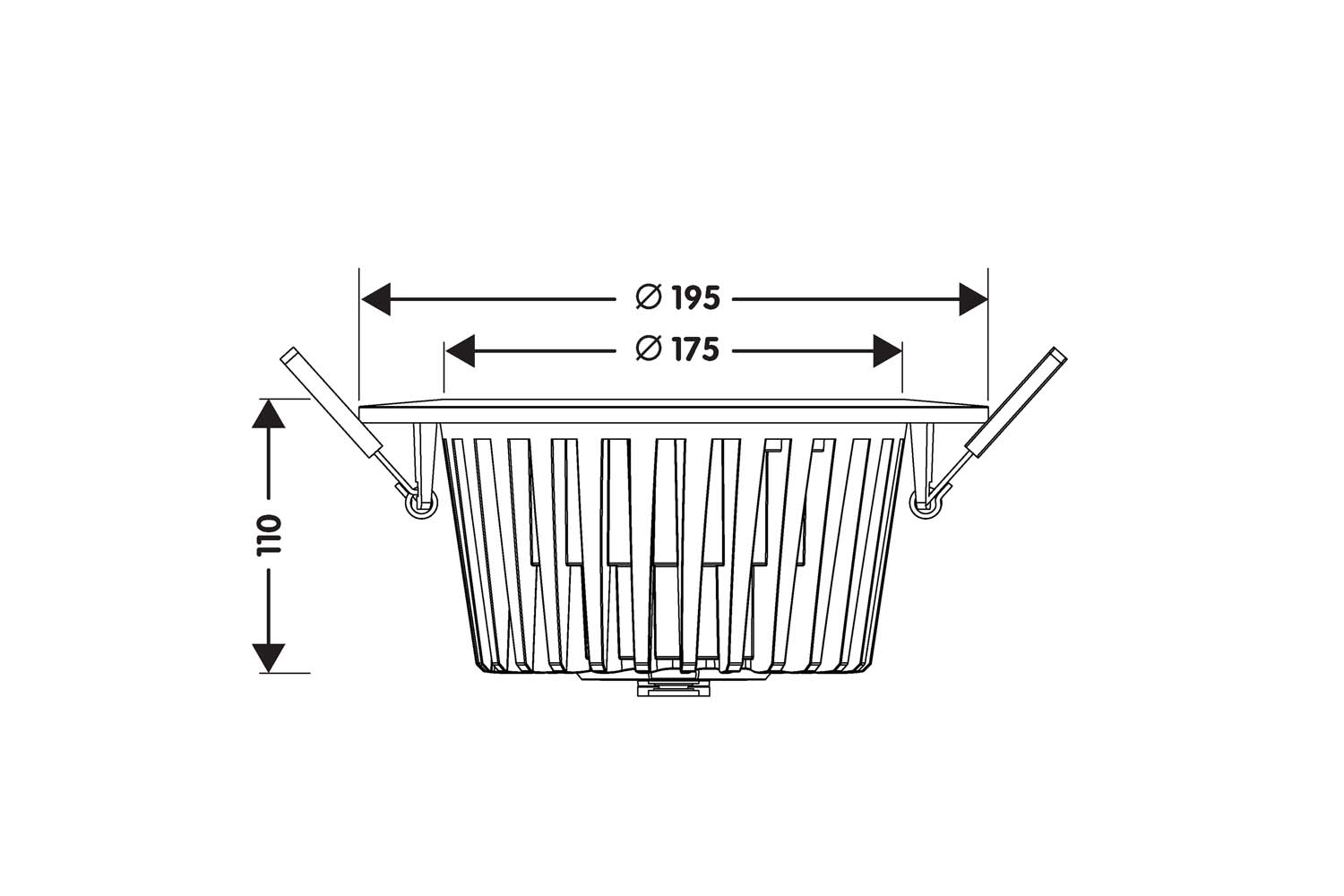 Einbau Downlight IP44 MACROS PRO weiss 36W 230VAC 3000K 60 GRAD