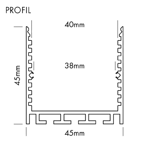 LED Profil PS-LINE STD24 alu 3m