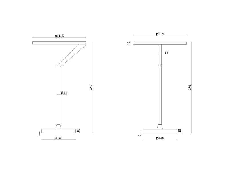 Tischleuchte MELLI schwarz 15,5W 230VAC 2700K/3000K, inkl. Netzteil TOUCH DIM