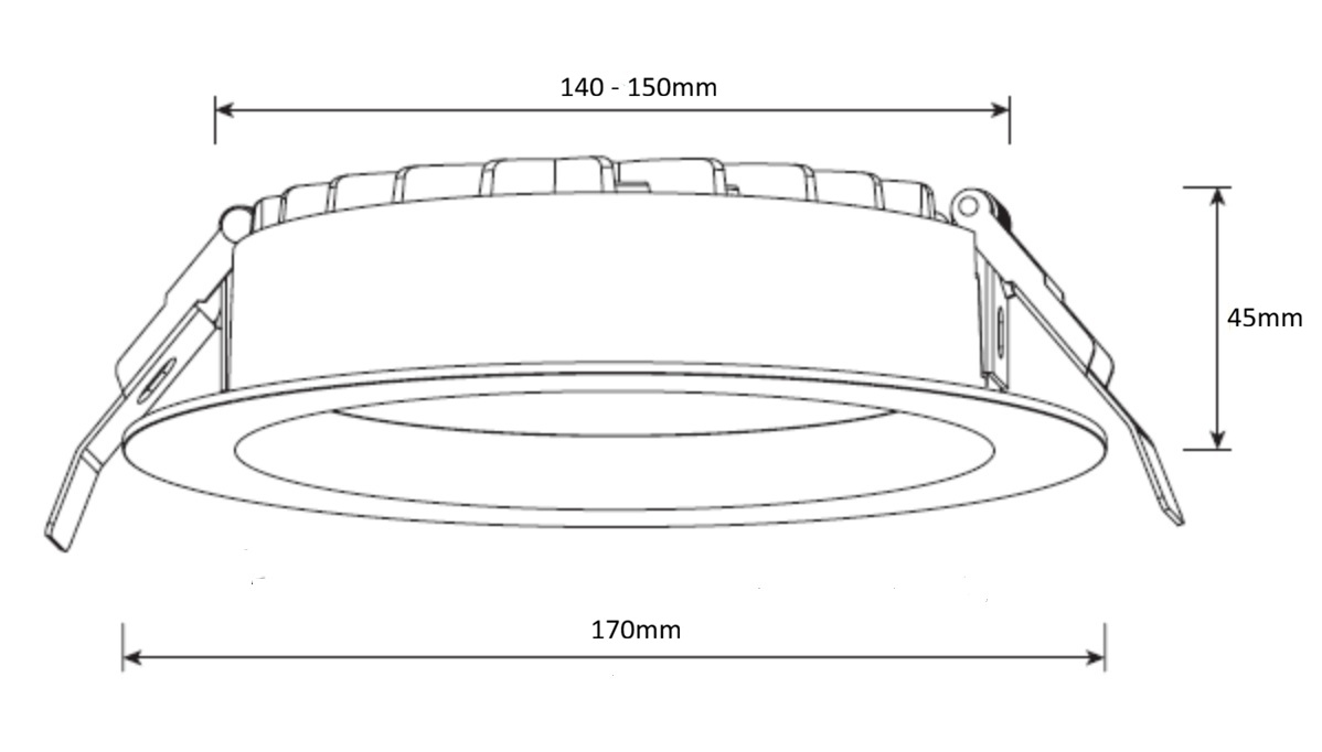 Einbau-Downlight 170 weiß 16W 230VAC 3000K/4000K/5700K ON/OFF
