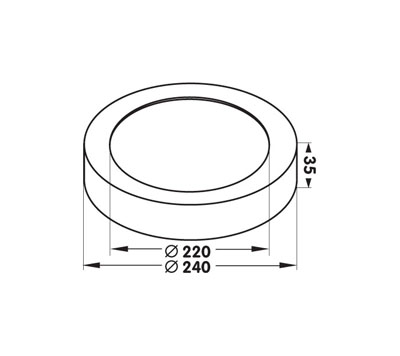 Aufbauleuchte MOON 240 weiss 18W 230VAC 2700K/3000K/4000K TRIAC DIM