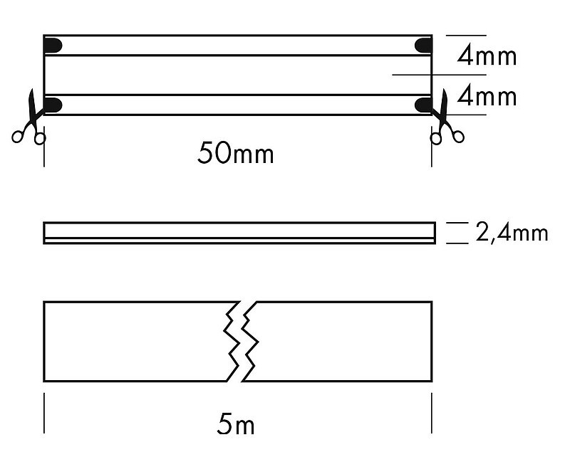 LED Streifen COB LP 24VDC 26W 6000K Rolle 5m