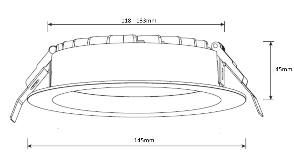 Einbau-Downlight 145 weiß 13W 230VAC 3000K/4000K/5700K DALI DIM
