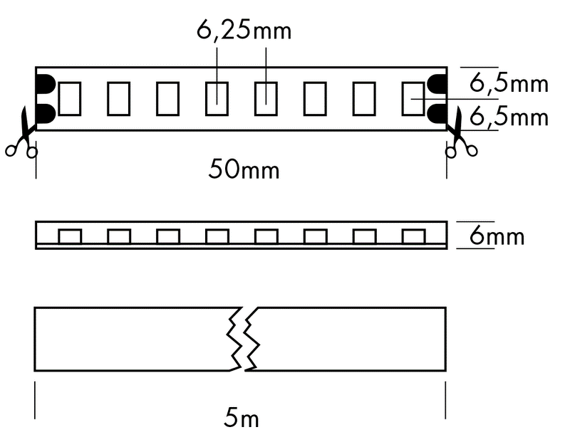 LED Streifen IP65 800 HE+ 24VDC 100W 6000K Rolle 5m