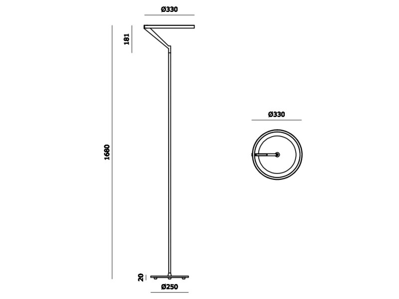 Stehleuchte MELLI schwarz 25W 230VAC 2700K/3000K inkl. Netzteil TOUCH DIM