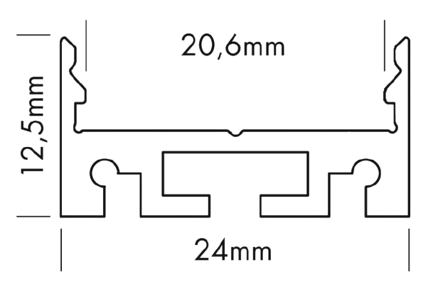 LED Profil M-LINE EXTRA LOW24 schwarz 3m
